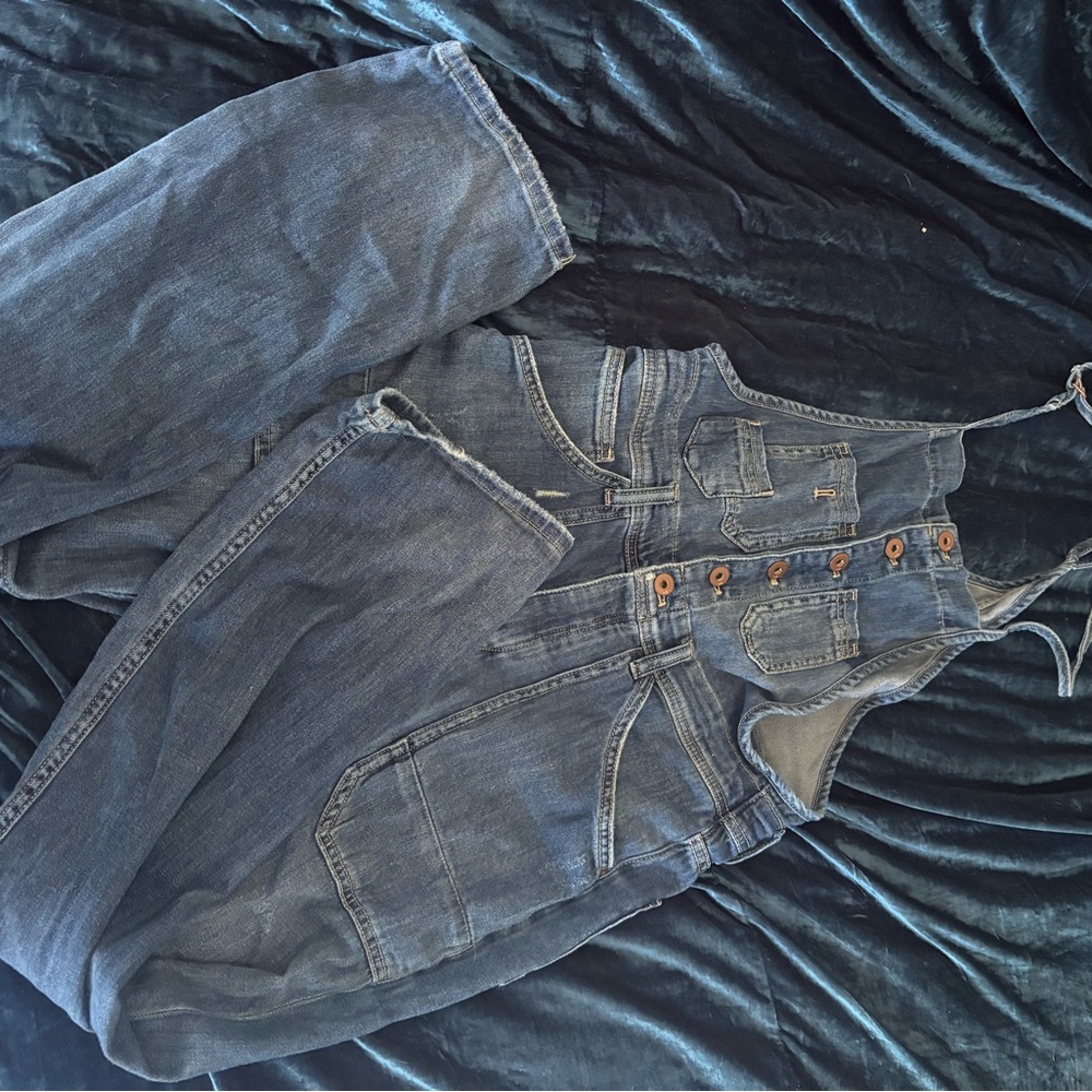 Pilcro and the Letterpress Blue Denim Overalls